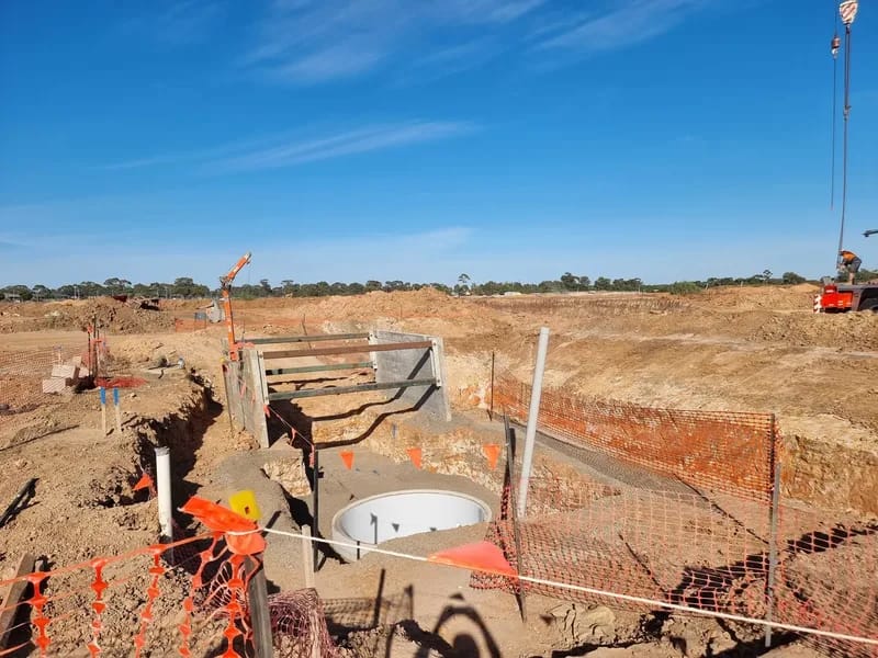 Harlowe sewer pump station construction overview
