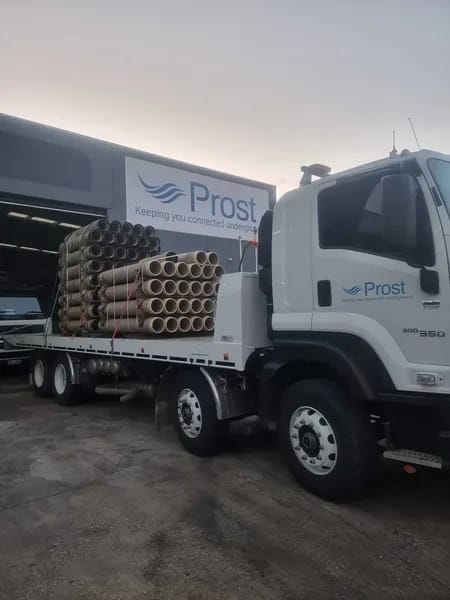 Prost Group crew working together on pipeline installation