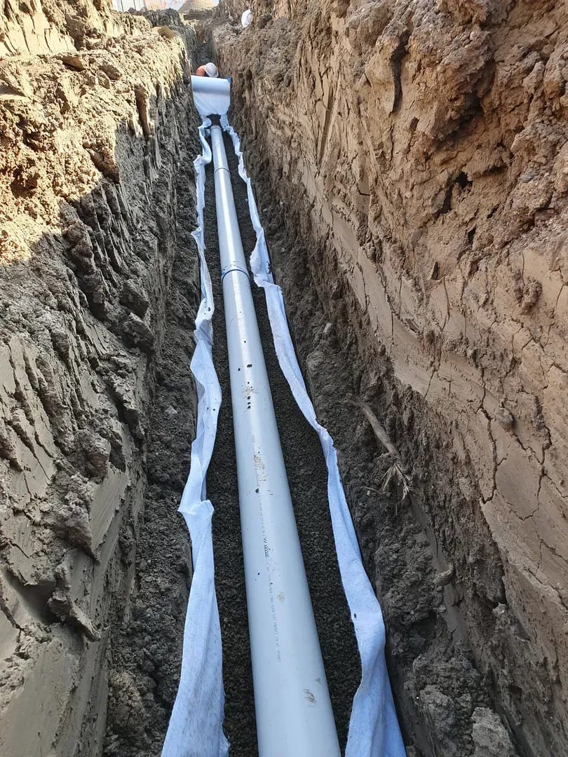 In-ground plumbing connection works