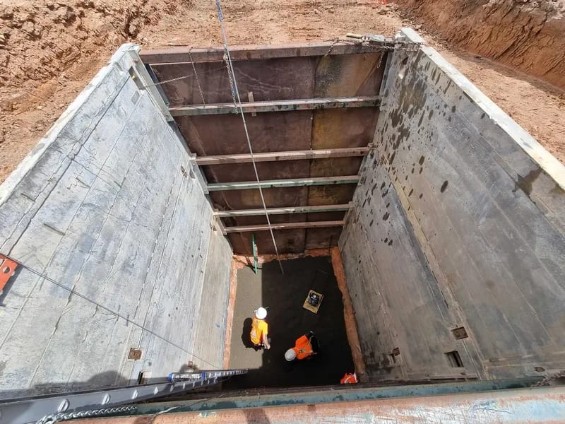 Harlowe sewer pump station construction by Prost Group